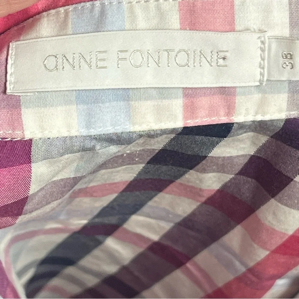 Anne Fontaine “Arielle” Plaid Cotton Shirt Dress Multicolor Button Front. Size 6 - Picture 9 of 12